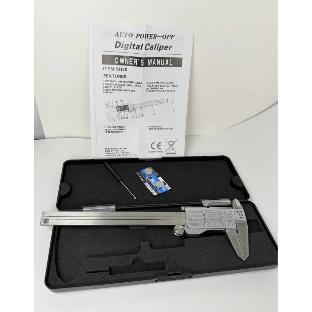 LOUISWARE Digital‎ Vernier Caliper, Stainless Steel 150mm/0-6 inch